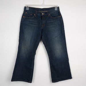 Lucky Brand Dungarees Women's Wide Leg Jeans Size 28 Crop Medium Wash Blue Denim